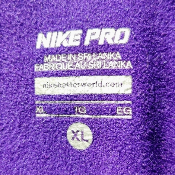 NIKE Pro Top XL Quarter Zip Long Sleeve Purple Green Athletic Pullover - Picture 6 of 12